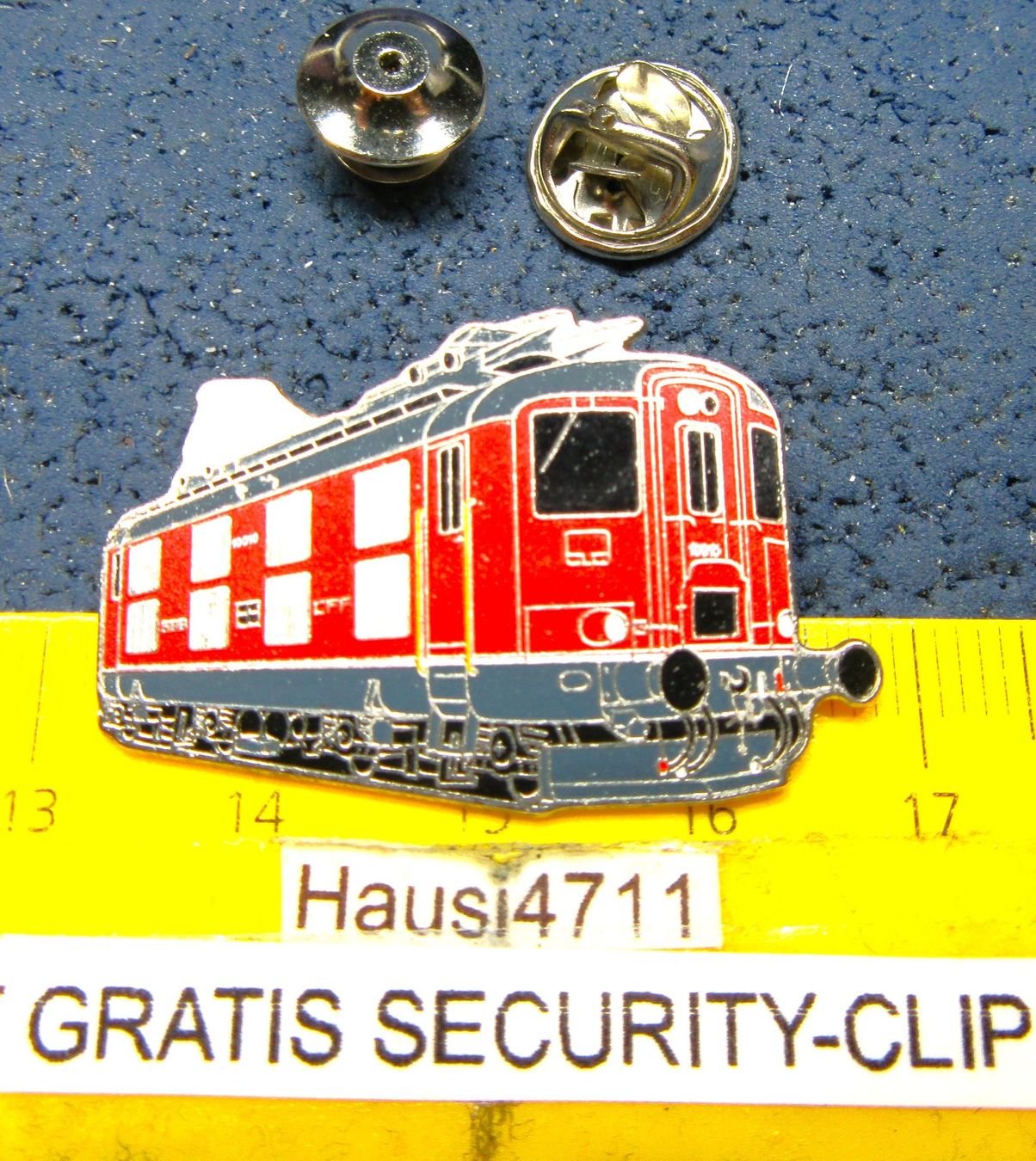 SBB/CFF/FFS Placchette & Badge: SBB Re4/4 SMD PIN SCHMID-MÜLLER E-LOK ROT – Usato da Ettingen venduto da Hausi4711