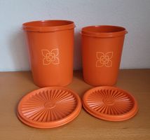 Tupperware Set, Orange, 2 Dosen mit Deckel,