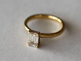 Bague or jaune – Diamant labo 0,99ct E VVS1 – IGI