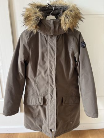Damen Winterjacke Napapijri braun/grau mit Kapuze