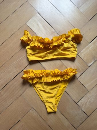 Rüschen Bikini gelb M