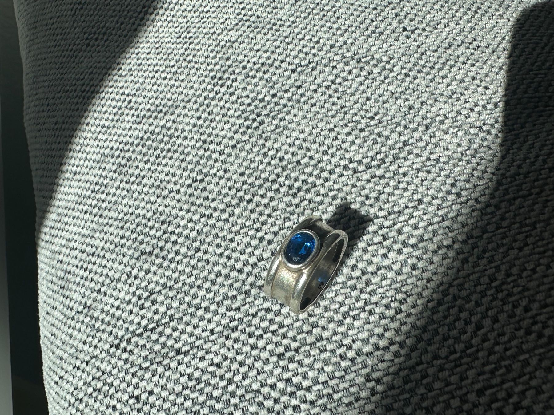 Anelli: Silberring mit blauem Stein – Usato da Zürich venduto da leo_pyh7 1