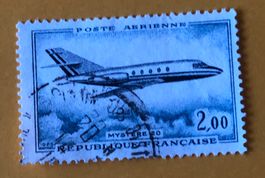 Briefmarke aus Frankreich Dassault Mystère 20 gestempelt 