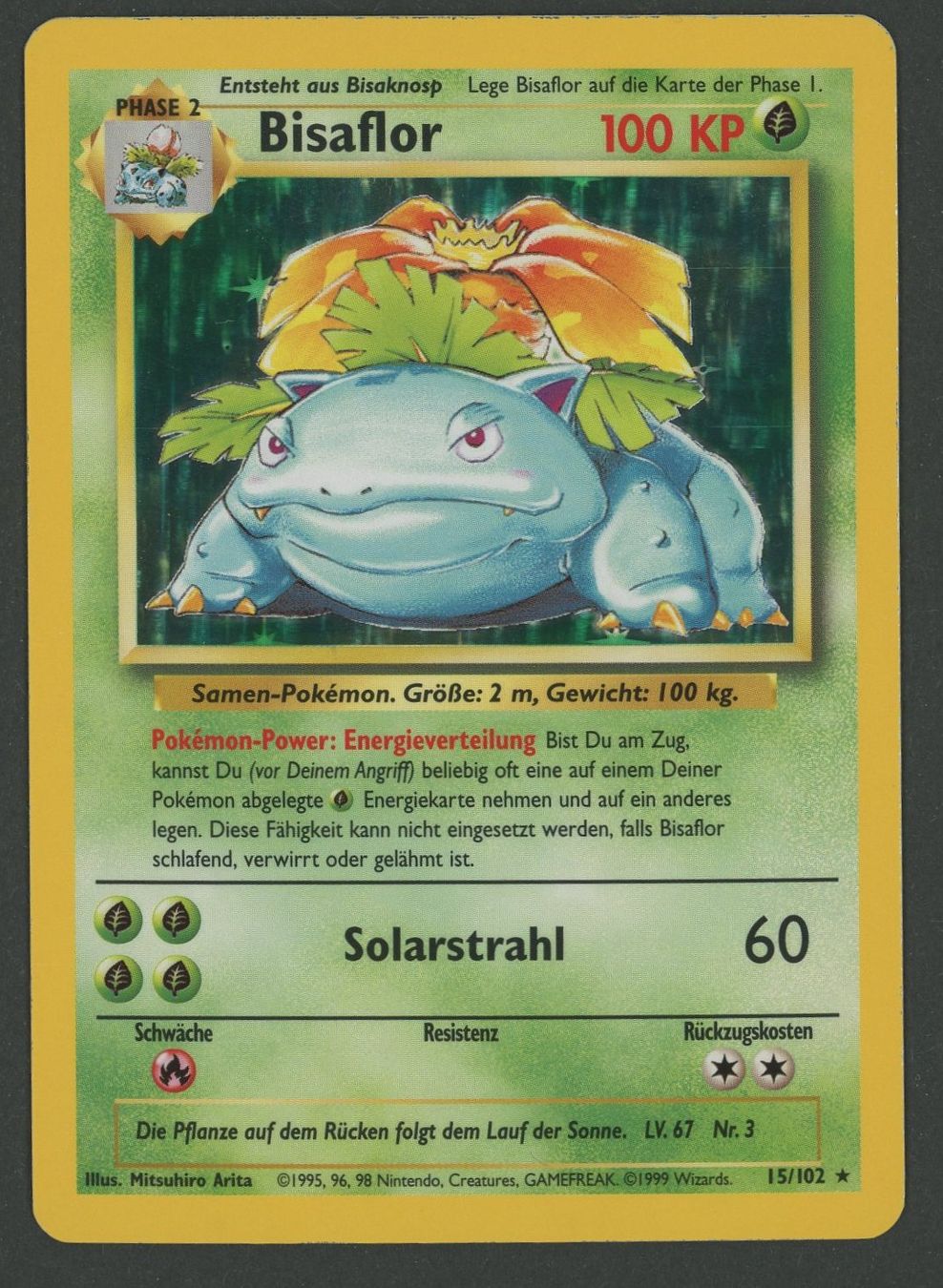 Pokémon Carte collezionabili: Bisaflor Holo 15/102 Base Set DE ab 1.- – Usato da Rupperswil venduto da gengarbasar