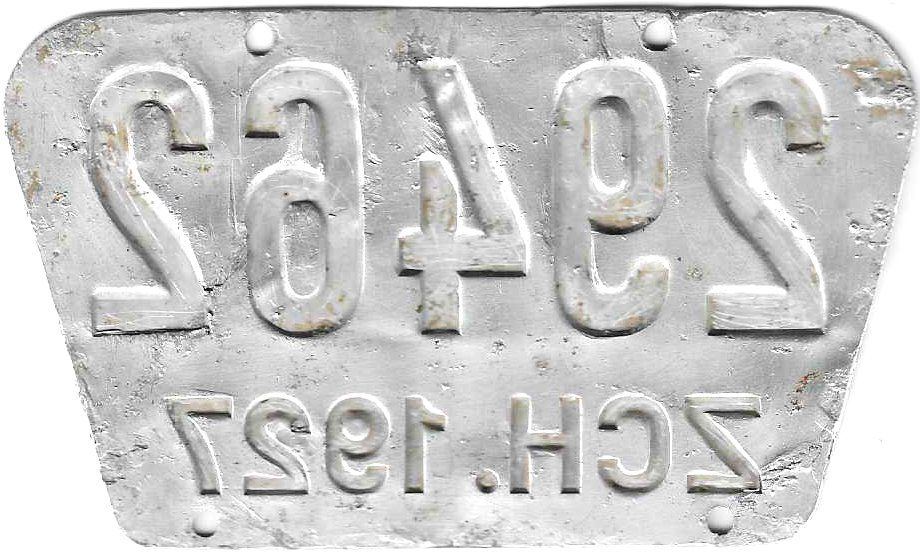 Insegne: Velonummer Zürich 1927 ZH 27 – Usato da Bülach venduto da gmstart 1
