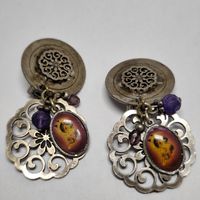 silver Clips d’oreilles Vintage CHORANGE Paris Filigrane #A2