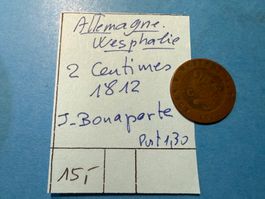 ALLEMAGNE - WESTPHALIE : 2 CENTIMES 1812 - J. Bonaparte