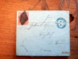 Strulbel-Brief, ZNr.24B, Burgdorf, schw. Raute, Kat. 260.00
