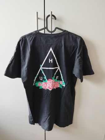 HUF Herren T-Shirt Schwarz - Rosen Print - Skate Style - M