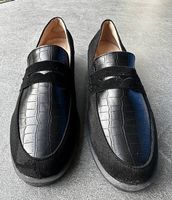 Loafer schwarz, Leder/Wildleder, Gr. 40, neu