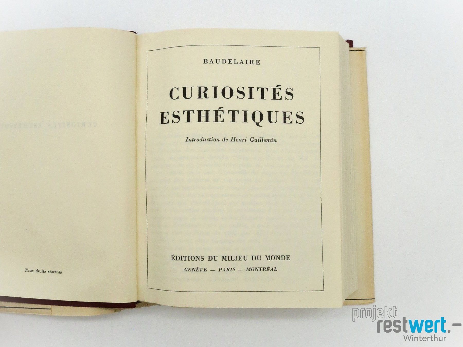 Libri: CHARLES BAUDELAIRE -  Curiosités esthétiques – Usato da Winterthur venduto da Restwert_Winterthur 5