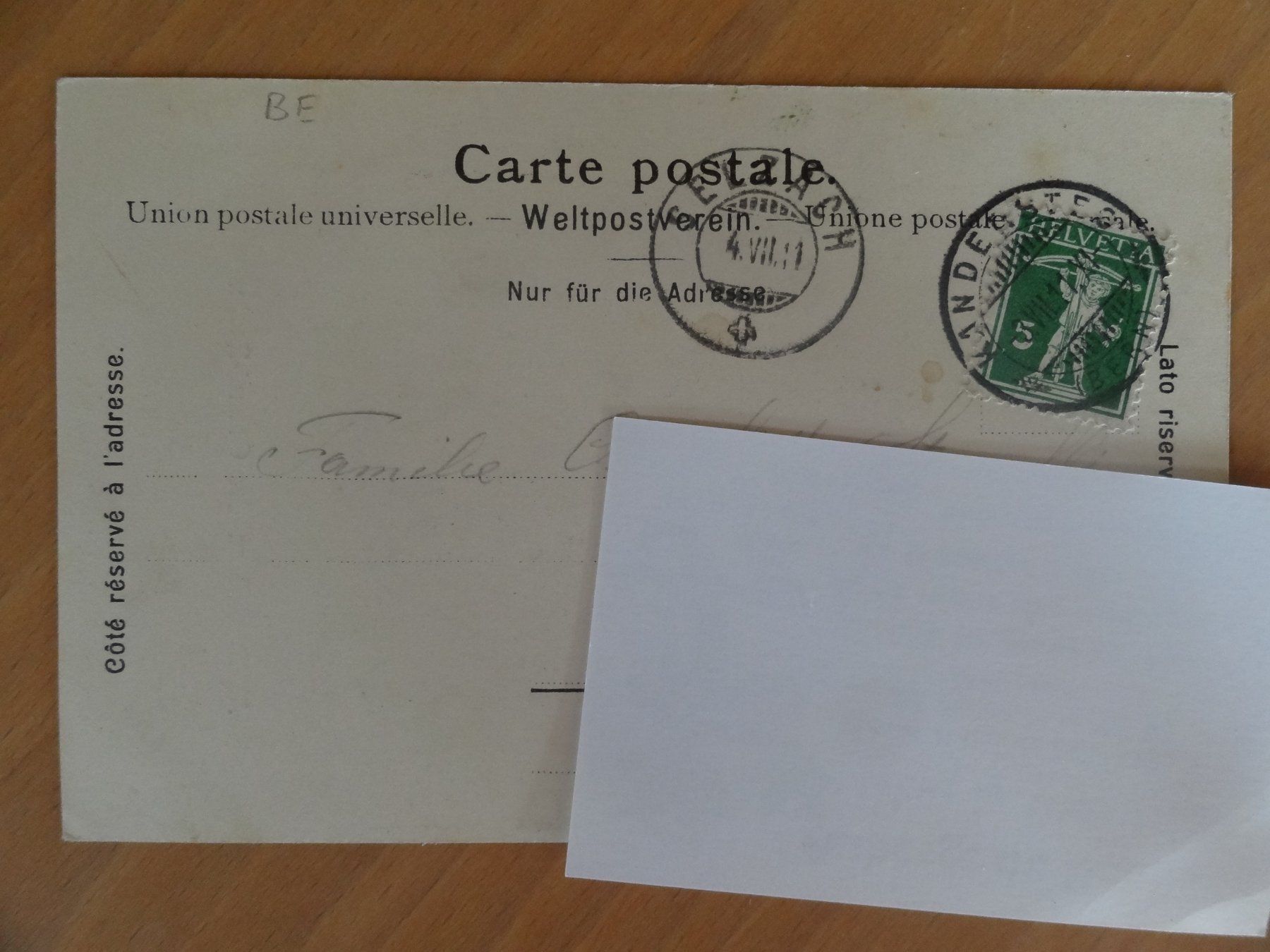Cartoline postali: Alpbachfall an der Gemmi-Route - 1911 – Usato da St Léonard venduto da Riglin 1