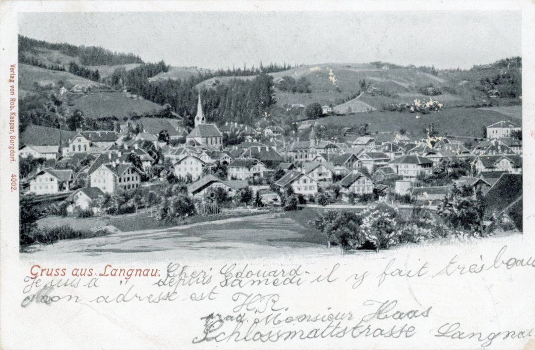 Cartoline postali: Langnau   BE      um 1902 – Usato da Brig venduto da Valcards54