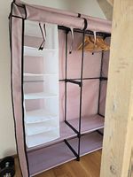 Kleiderschrank, Garderobe mit 2 Kleiderstangen, Stoffschrank