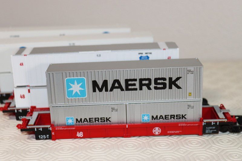 Modellini di ferrovie: 5 US Containerwagen ( 592 ) – Usato da Kerzers venduto da Winu64 2