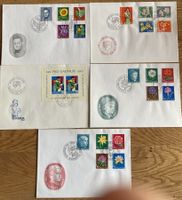5x FDC Pro Juventute 1961-1964 ohne Adresse, SBK 58 Fr.