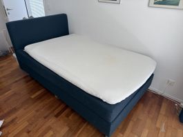 Boxspringbett dunkelblau 120 x 200