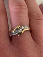 Geschwungener Ring Gold mit Diamanten