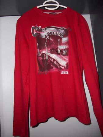 Neuw. T'Shirt langarm mit Motiv - rot - Gr.176
