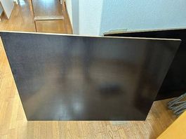 Tischplatte aus Sperrholz, mit Tischböcken