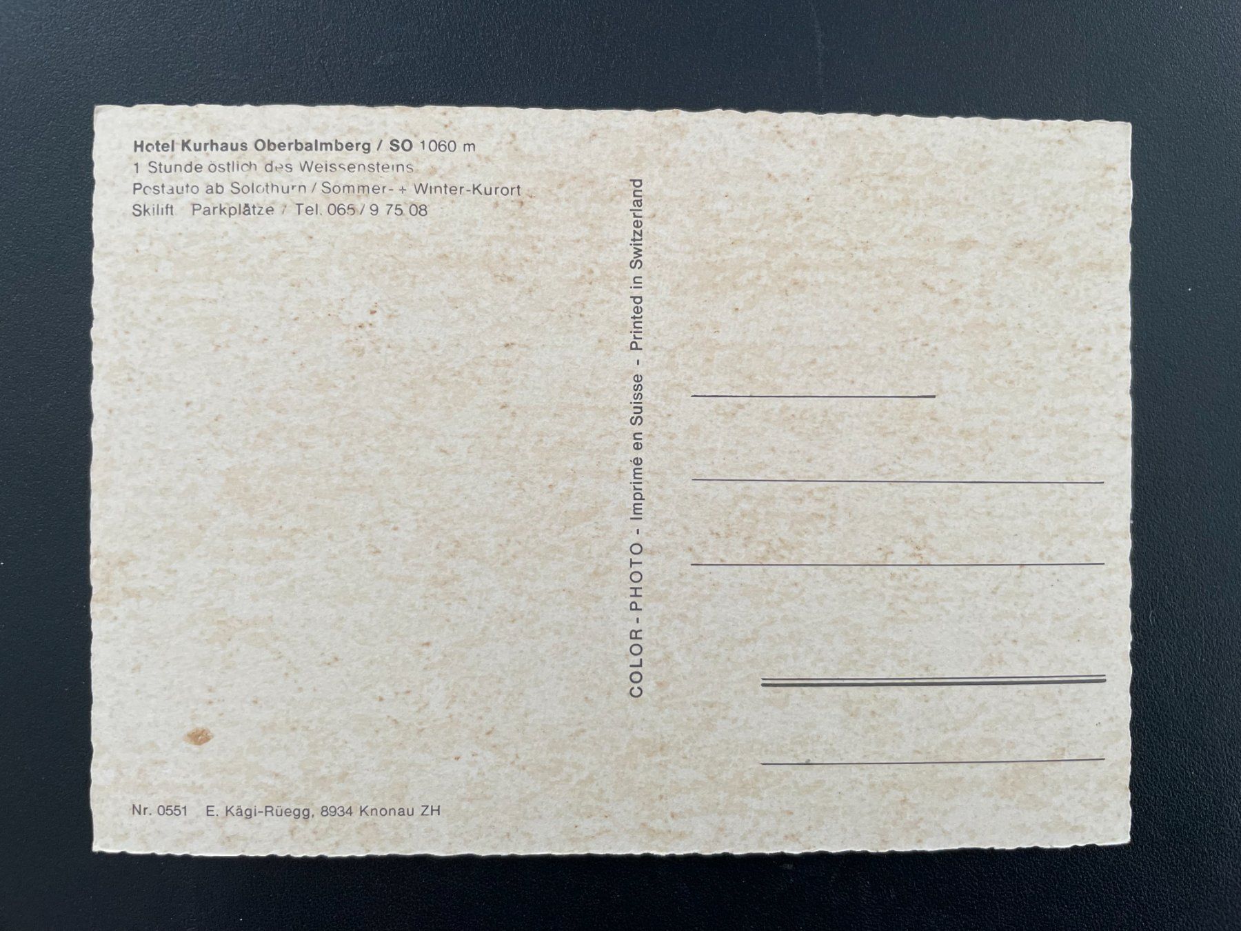 Cartoline postali: AK SO Hotel Kurhaus Oberbalmberg – Usato da Thal venduto da Danny82 1