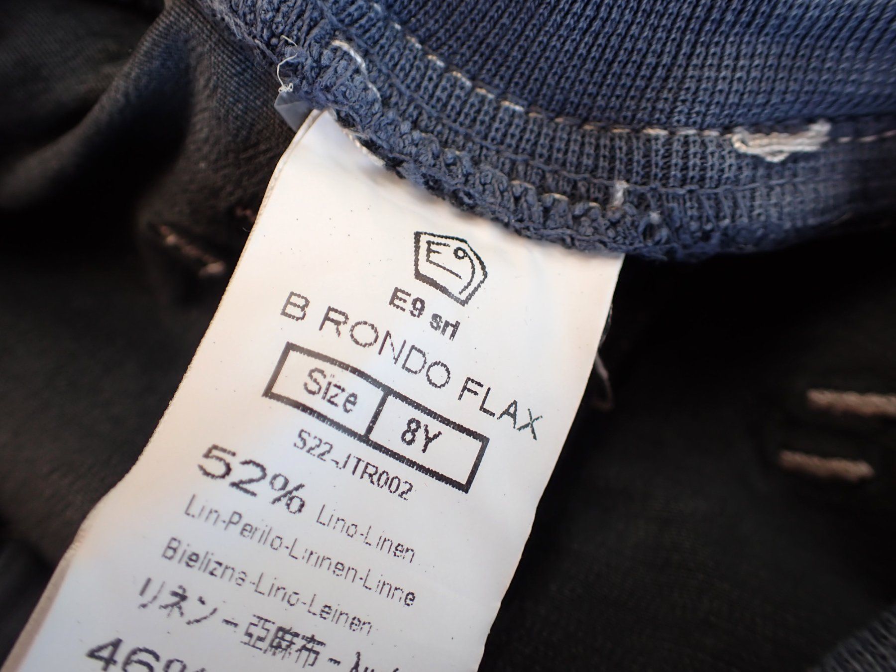 E9 Pantaloni: E9-Hose Kinder graublau Leinen 8Y – Usato da Langnau i. E. venduto da chebsli 3