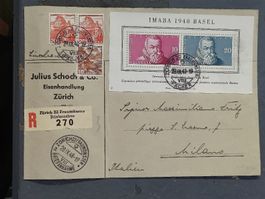 Alter Brief mit Block / IMABA 1948 Basel Gelaufen 1948
