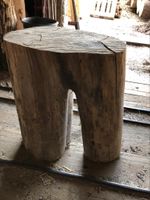 Rustikaler Holzschemel, Baumstamm, Unikat