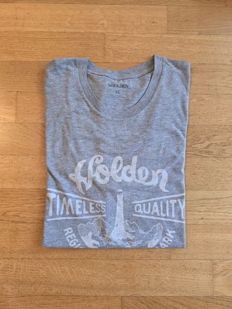 Holden T-Shirt Gr. XL Grau, Berg & Leuchtturm Print – Casual