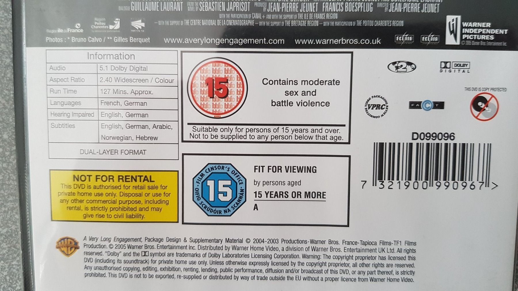 Alle DVDs: DVD A very long ebgagement – Gebraucht aus Oetwil am See von fineli2 1