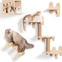 Katzen-Wandregale aus Holz, 4er-Pack