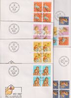 PJ-FDC-Serie 1987. Mit 4-er-Block's.