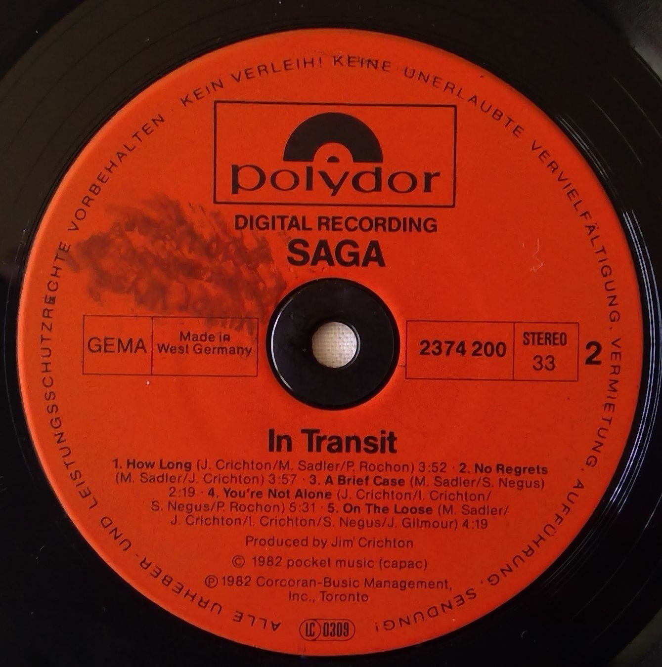 Dischi in vinile: Saga – In Transit - LP - 1982 - First Press – Usato da Uster venduto da Zardodel 5