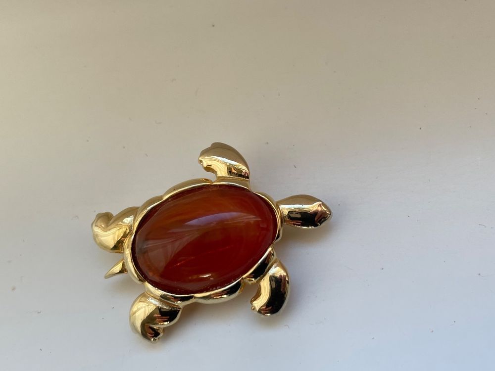 Broche Ancienne Art Nouveau - Plaqué Or 18k/750 - Motif Fleurs - Occasion Vintage