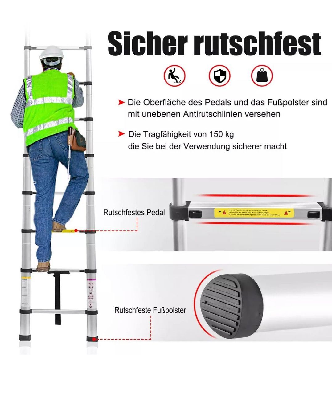 Leitern: +Alu Teleskopleiter Stehleiter Leiter Anl – Neu und originalverpackt aus Amriswil von JaJa-Express 2