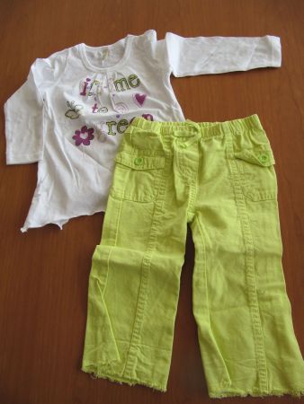 SET BENETTON Jeanshose, T-Shirt langarm, Gr. 82