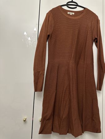 Herbstkleid, gerippt, braun, Grösse S