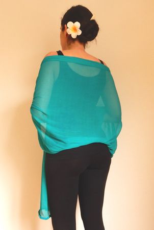 durchsichtige Schal Türkis - chale transparente turquoise