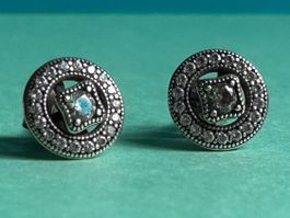 Elegante Silber Ohrstecker mit Zirkonia, SUPER EDEL