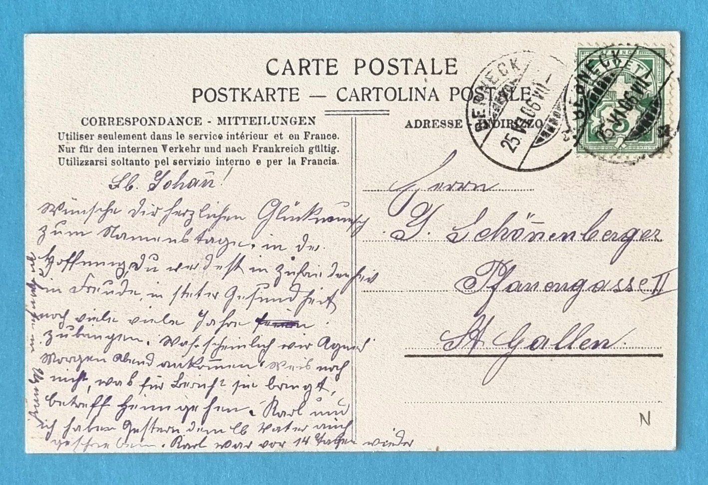Cartes postales: Berneck - Hauptstrasse - Strassenbahn - 1906 – D'occasion à Rothrist par RROENK 1