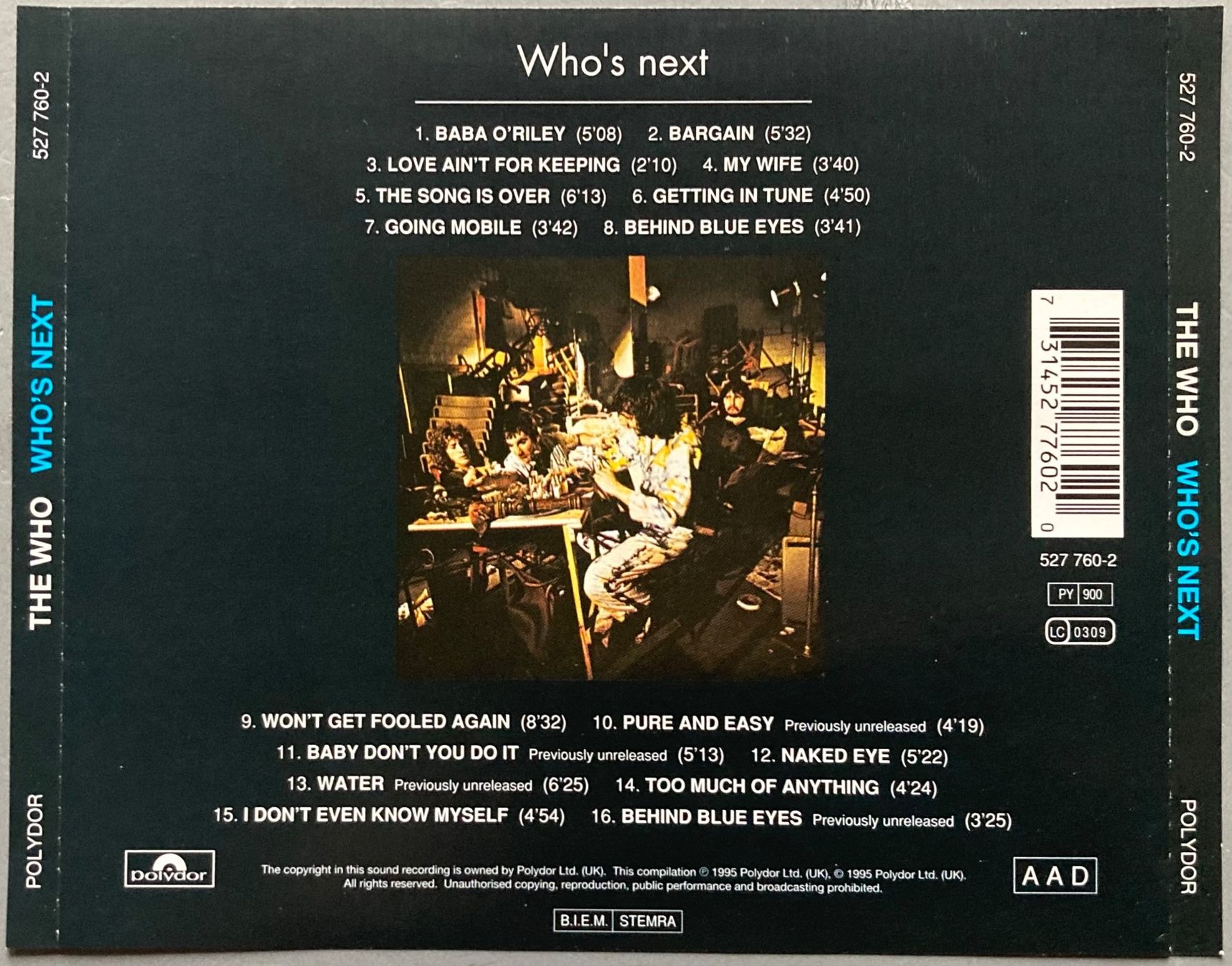 CD: THE WHO - WHO'S NEXT – Usato da Poliez-Pittet venduto da Newtown-Records 1