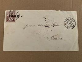 1885 Zunr. 60A Brief Tamils - Tamins, Stempel Rothenbrunnen