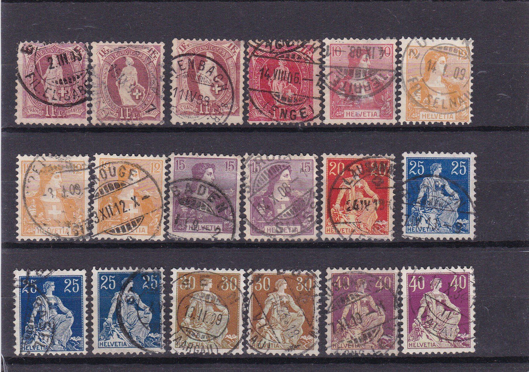 Tutti i francobolli: 6 Stk. CH Briefmarken-Steckkarten "Altschweiz" – Usato da Münchwilen AG venduto da Nesar 3