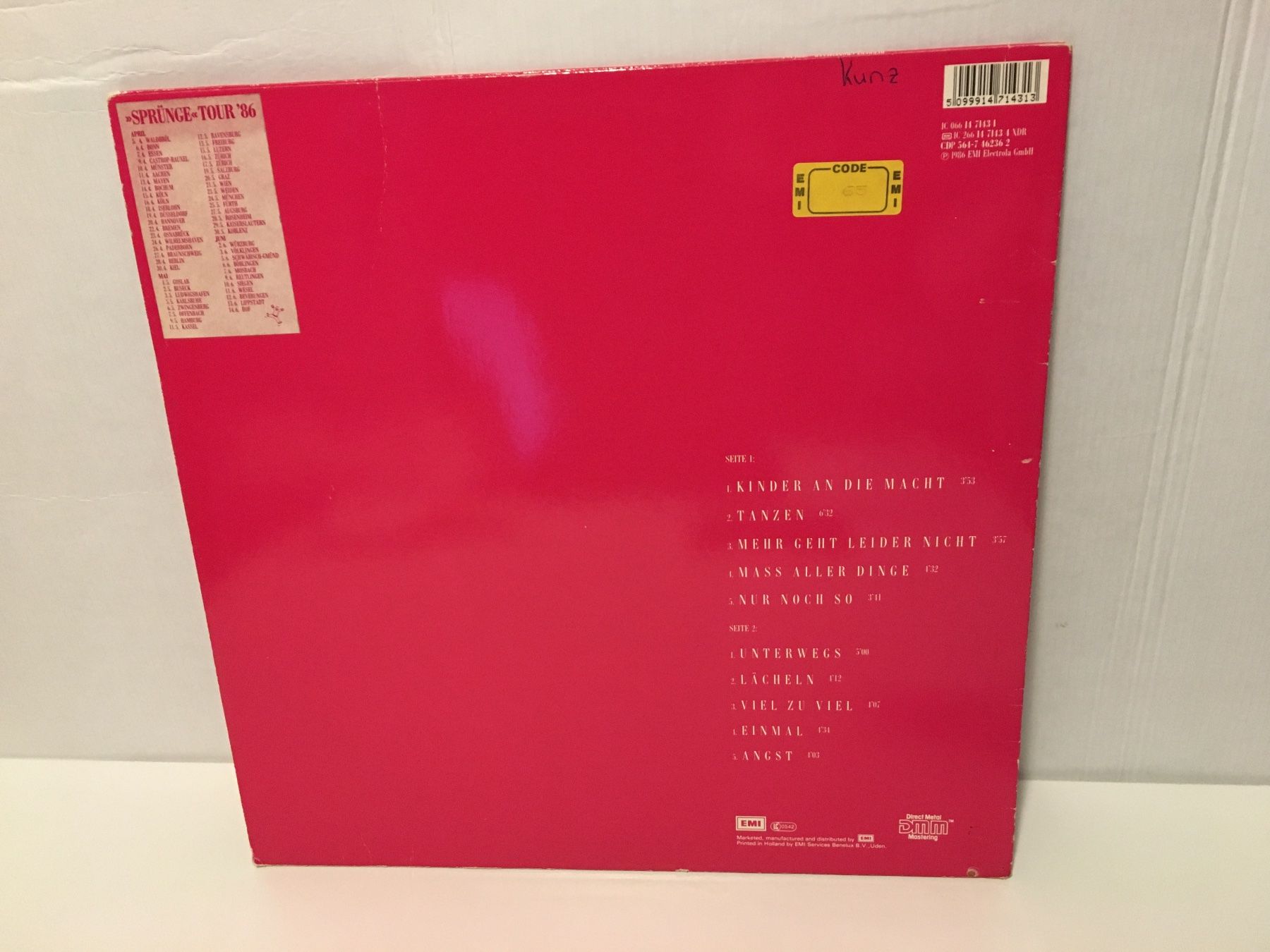 Schallplatten: Schallplatte - HERBERT GRÖNEMEYER - SPRÜNGE - EMI - 1986 – Gebraucht aus Andwil SG von Rainboli 1