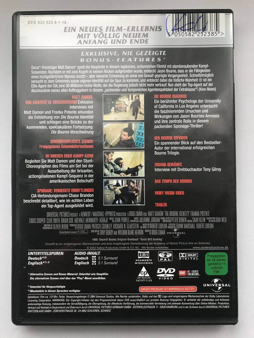 Tutti i DVDs: Die Bourne Identität - Wer ist Jason Bourne? – Usato da Lostorf venduto da heidimeier 1