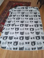Steppte Tagesdecke / Bettüberwurf mit Katzenmotiv – 135 × 20