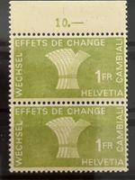 Fiskalmarke CHF 1.- im Paar, Effets de Change, **