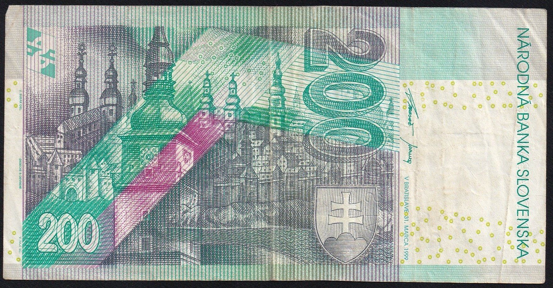 Billets de banque: Slowakei 200 Korun 1999 – D'occasion à Brugg AG par banknoten_muesli 1