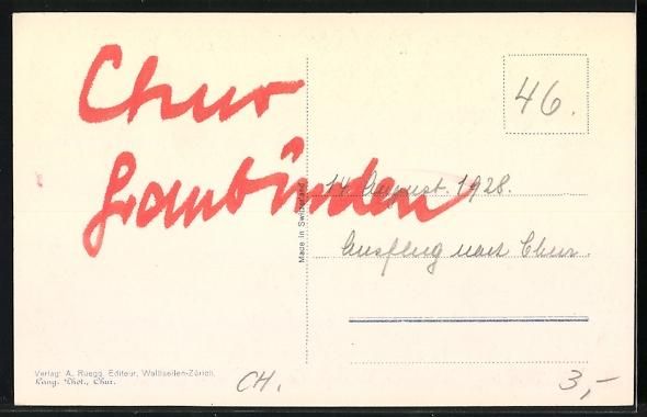 Cartoline postali: Chur, Hof, Kathedrale u. Bischöfl.Schlo – Usato da Berlin venduto da bartko-reher 1