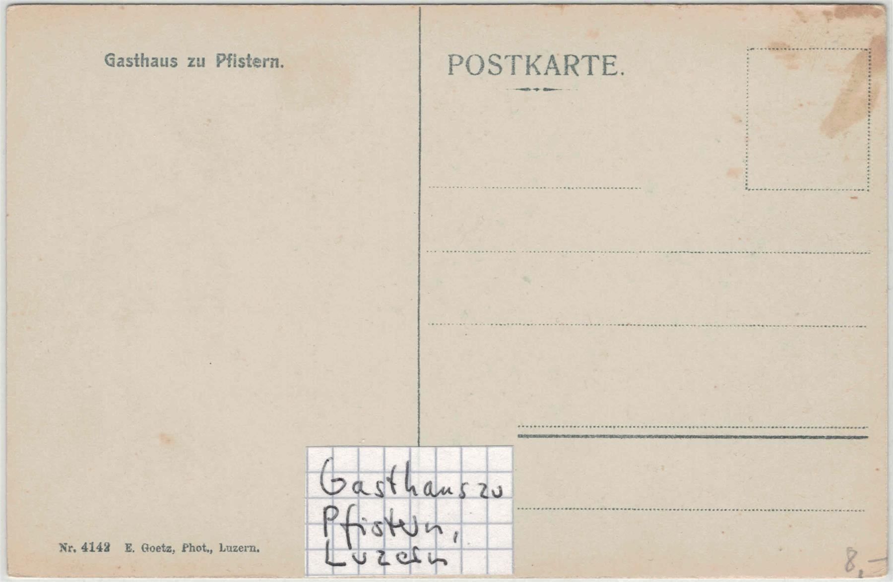 Cartoline postali: LU 16 Luzern Gasthaus zu Pfistern – Nuovo (secondo la descrizione) da Fribourg venduto da philafri 1
